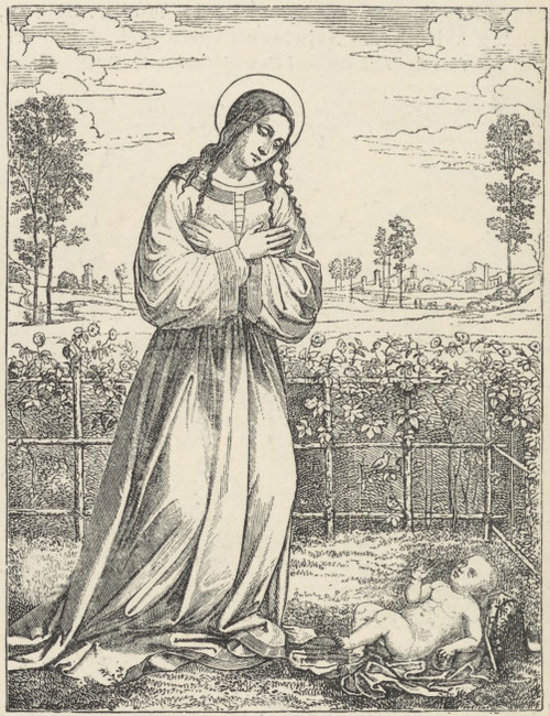 Fig. 159. Madonna w ogrodzeniu z róż. Francesco Francia. Monachium. Pinakoteka.