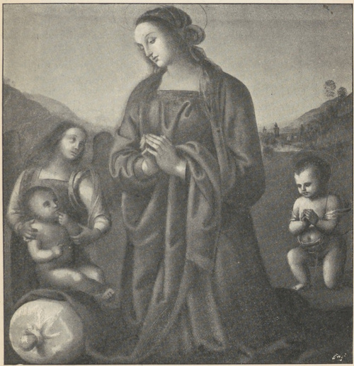 Fig. 164. Madonna, modląca się do Dzieciątka. Florencya. Gal. Pitti.