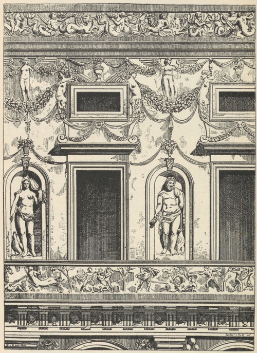 Fig. 176. Część piętra pałacu Spada w Rzymie. Dekoracya stucco p. Giulia Mazzoni.