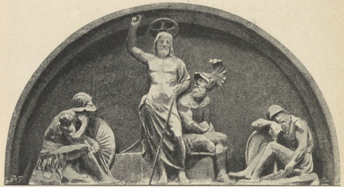 Fig. 205. Chrystus zmartwychwstały. Grupa marmurowa Alfonsa Lombardi Bologna. S Petromo.