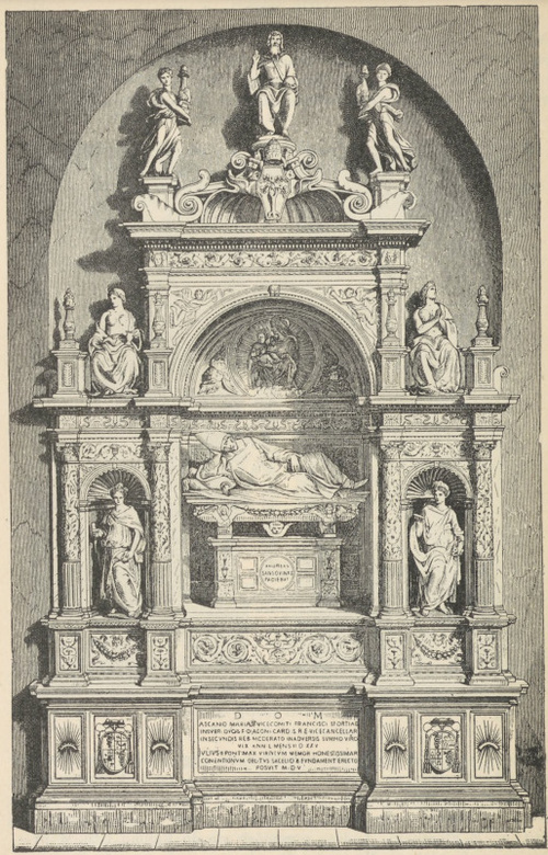 Fig. 209. Grobowiec Aksaniusza Sforzy. Andrea Sansovino. Rzym S. Maria del Popolo.