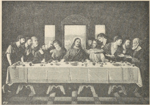 Fig. 227. Wieczerza Pańska. Leonardo da Vinci. Medyolan. Refektarz w S. Maria delle Grazie.
