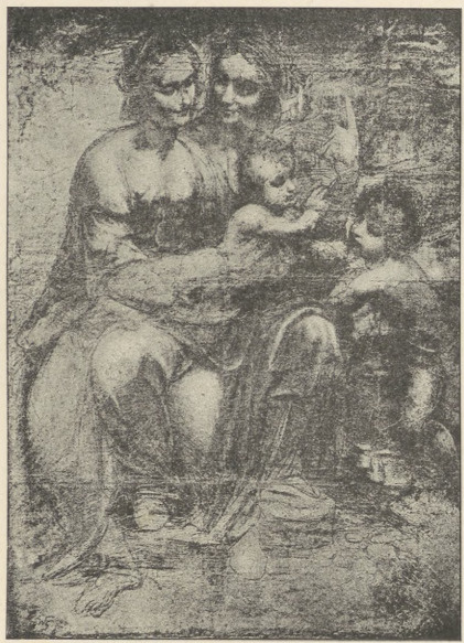 Fig. 230. Karton do obrazu Madonna ze Św. Anną. Leonardo da Vinci. Londyn. Akademia.