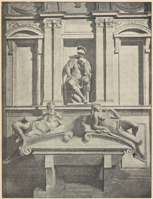Fig. 269. Grobowiec Wawrzyńca Medyceusza. Michał Anioł. Florencya. S. Lorenzo.