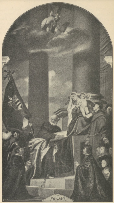 Fig. 294. Madonna rodziny Pesaro. Tycyan. Wenecya. S. Maria del Frazi.