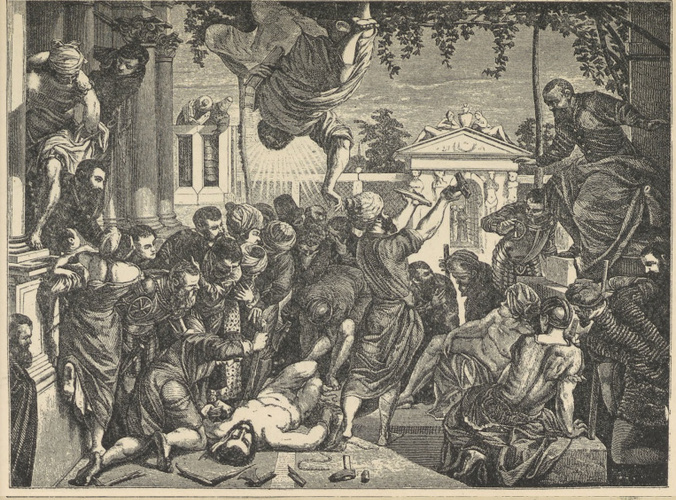 Fig. 298. Ś. Marek zbawia niewolnika od śmierci męczeńskiej. Tintoretto. Wenecya. Akademia.