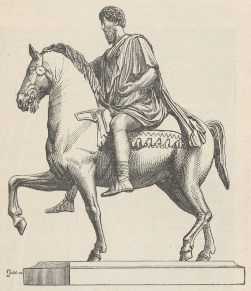 Fig. 327. Posąg konny cezara Marka Aureliusa. Rzym. Kapitol.