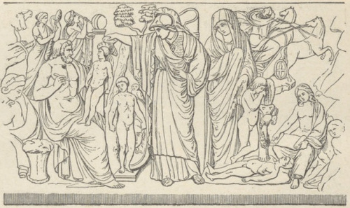 Fig. 332. Fragment pamfilijskiego sarkofagu z Prometeuszem. Rzym. Kapitol.