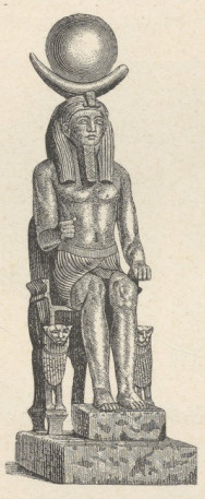 Fig. 34. Ozyrys Lunus Toth. Bronzowa statueta w Luwrze