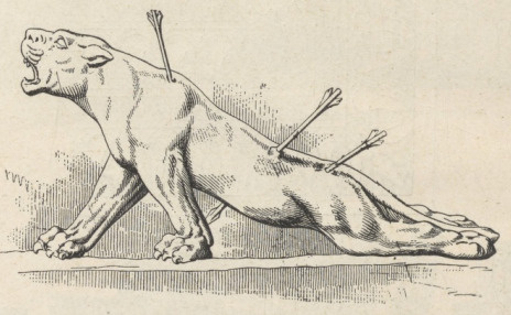 Fig. 54. Umierająca lwica. Płaskorzeźba z Kujundżkiu