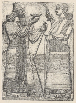 Fig.60. Libacya króla Assurnazirpala. Z Nimrudu. Muzeum brytyjskie