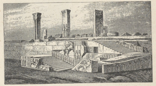 Fig. 67. Ruiny pałacu w Persepolisie (Kserksesa?)