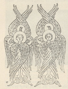 Ryc. 19. Cherubiny sześcioskrzydłe z Hortus Deliciarum.
