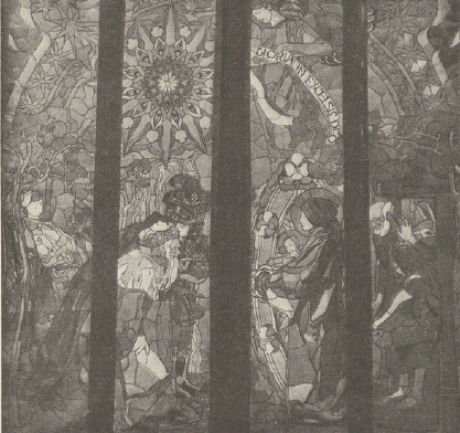 Ryc. 47. Fragment z witrażu „Pokłon trzech króli