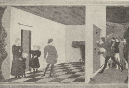 Ryc. 65. P. Uccello. Historja św. Jakóba. Fresk z Palazzo Ducale w Urbino.