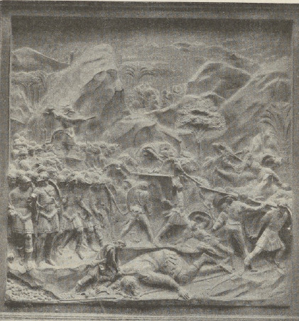 Ryc. 205. Fragment drzwi bronzowych Ghiberti. Floencja, Baptysterjum.