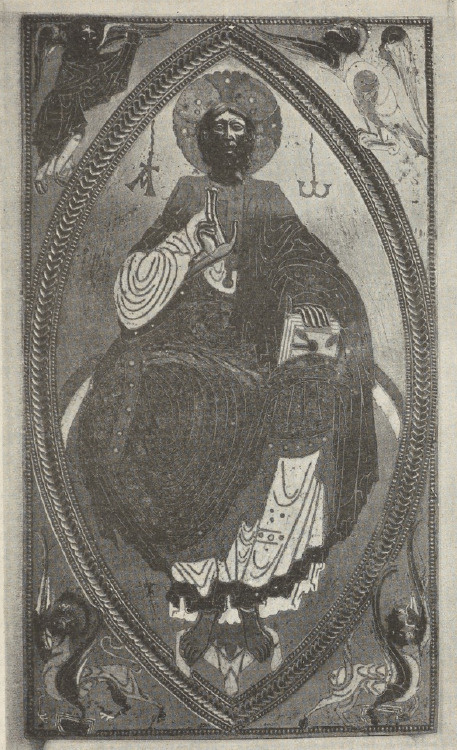 Ryc. 278. Chrystus w chwale. Emalja XII w. — Paryż. Muz. Cluny.