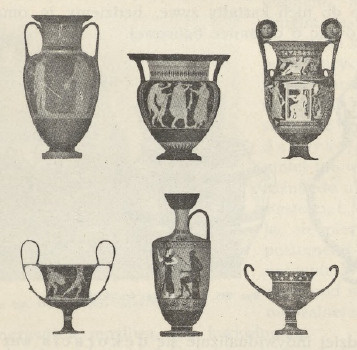 Ryc. 284. Najpospolitsze typy waz greckich.