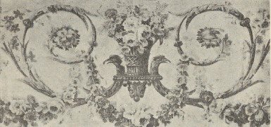 Rye. 313. Wzór tkaniny meblowej (fragment). Styl Ludwika XVI.