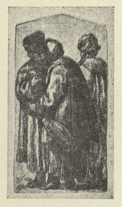 POUFNA ROZMOWA. Wymiary oryg. 3,8X 1,9 cm. Wykaz rycin: nr. 27. - Z kol. Muz. Miejsk. Hist. i Sztuki w Łodzi. 
@11{CHŁOP OKRYTY PŁACHTĄ. Wym. oryg. 3,6X 1,9 cm. Wykaz rycin: nr. 28. - Z kol. Muz. Miejsk. Hist. i Sztuki w Łodzi.