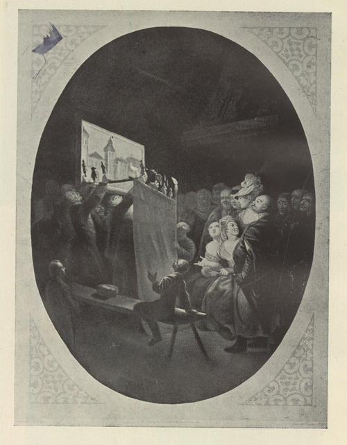 MARJONETKI W POLSCE W XVIII W. Z malowidła J. P. Norblin a rytował Blasius Höfel. - Rycina wydana jako premja za r. 1858 przez Tow. Przyjaciół Sztuk Pięknych w Krakowie (p. t. Jasełka w Polszcze w drugiej połowie XVIII w.). Wymiary oryg, ryciny: 33,5X26 cm. - Ze zb. autora.