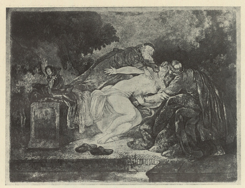 ZUZANNA I DWÓCH STARCÓW. Oryg. wymiary: 17X22,6 cm. - Wykaz rycin: nr. 3. Z kolekcji Muz. Miejsk. Hist. i Sztuki w Łodzi.