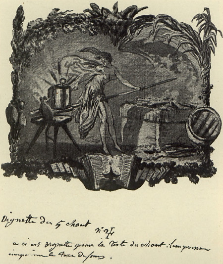 Czarownica, siadająca ze szczurem na łopatę. (Myszeida Krasickiego, Pieśń V.)