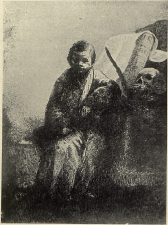 Chłopiec filozof. (Akwaforta, stan II).