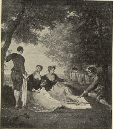 A. Watteau: Śniadanie w parku.