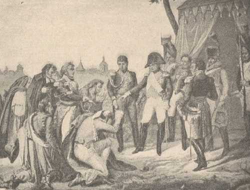 Napoleon przyjmuje – deputacyę Madrytu, d. ? grudnia 1808 r. Z obrazu Karola Yernet’a.