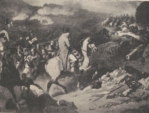 Napoleon pod Samo-Sierrą. Z obrazu Bellange’a.