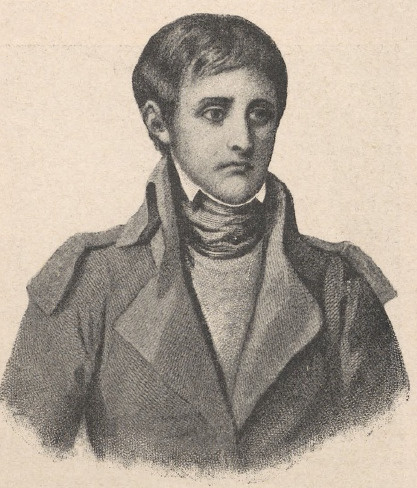 Napoleon jako młody oficer. Według obrazu Greuze.