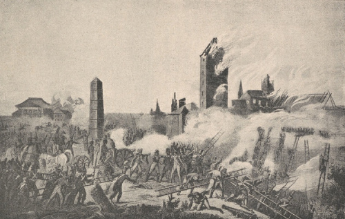 Szturmowanie Regensburga dnia 23 kwitnia 1809 r. Z obrazu Thevenin’a.