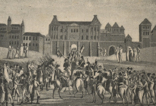 Wejście Francuzów do Warszawy 28 lutego 1806 r. Z dzieła „Tow. przyj. nauk“ Al. Kraushara.