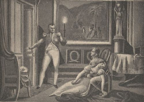 Napoleon i Józefina w dniu rozwodu. Według obrazu Chasselata, sztych Bosselinanna.