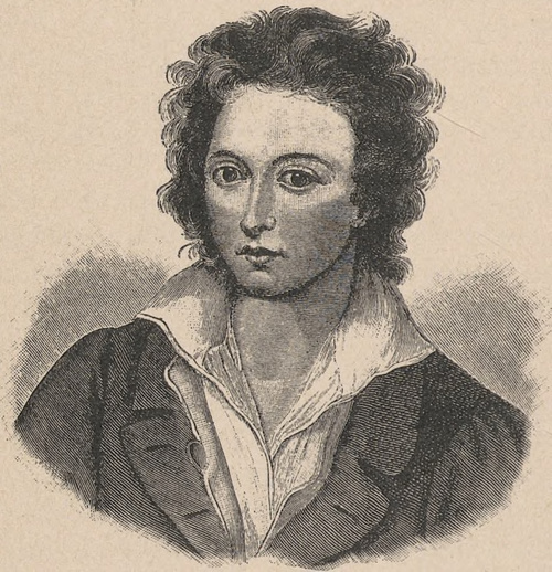 Percy Bysshe Shelley (1792 † 1822). Ze starego sztychu.