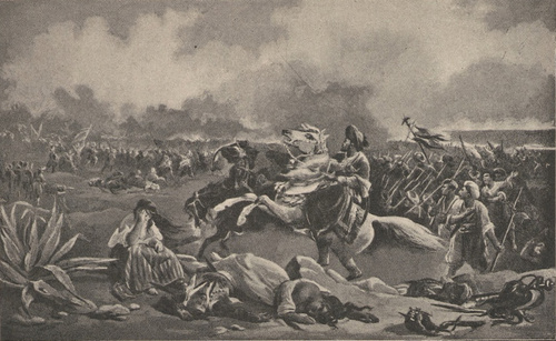 Bitwa pod Missolunghi dnia 22 kwietnia 1826 r. Według obrazu Ch. Langlois’a.