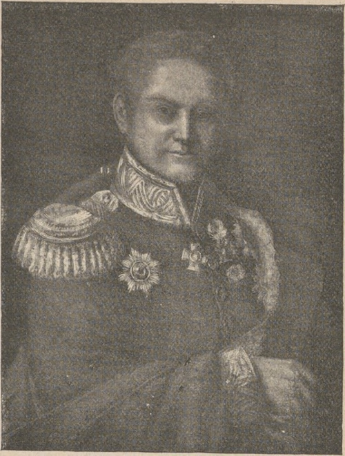 Jan Weyssenliof, dowódca dywizyi ułanów Według sztychu I. Łopieńskiego, ze zbiorów J. Weyssenhofa.