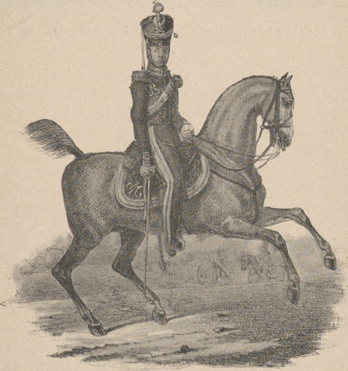 Wojsko Królestwa Polskiego. Oficer wyższy artyleryi konnej gwardyi Królewskiej.