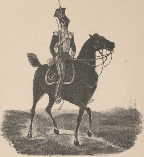 Wojsko Królestwa Polskiego. Oficer niższy 4 pułku ułanów.