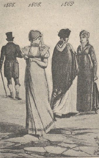 Mody z roku 1808 i 1809.