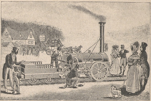 Lokomotywa Stephensona „The Rocket“ z r, 1830.