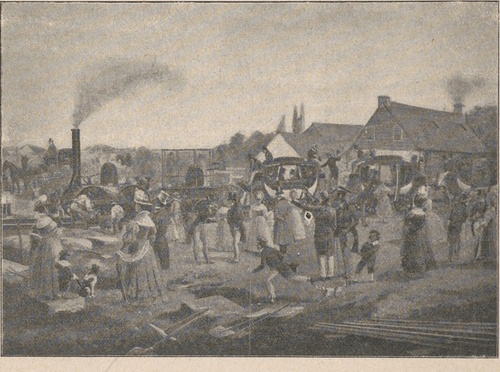 Pierwszy pociąg żelazny na drodze Stockton-Darlington w Anglii (27 września 1825 r.)
