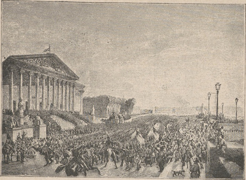 Proklamacya republiki francuskiej, d. 24 lutego 1848 r. Według litografii V. Adama i I. Arnouta.