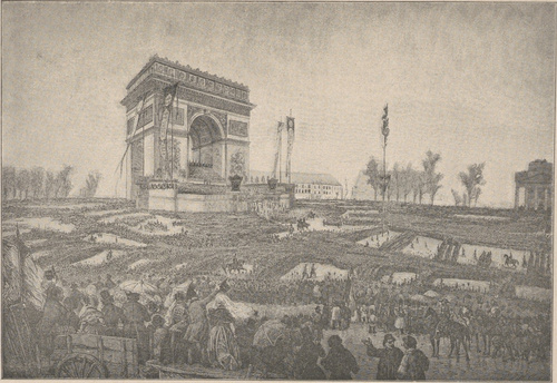 Święto zbratania się na Placu de l’Etoile w Paryżu dnia 20 kwietnia 1848. Według współczesnej litografii V. Adama i I. Arnouta.