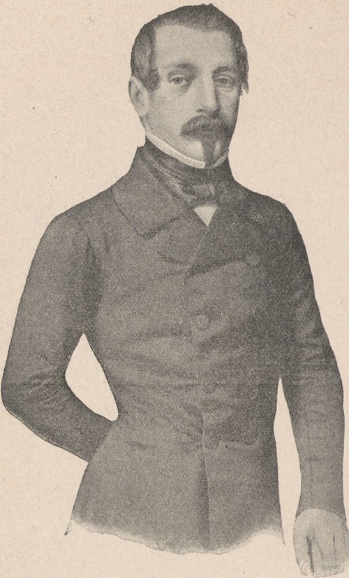 Prezydent Ludwik Napoleon Bonaparte. (1808 † 1873). Według litografii Lafossea z roku 1848.