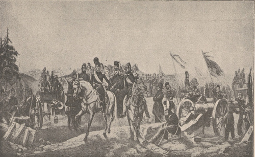 Odwrót wojsk rewolucyjnych badeńskich do Szwajcaryi. dnia 11 lipca 1849 r. Według litografii współczesnej.