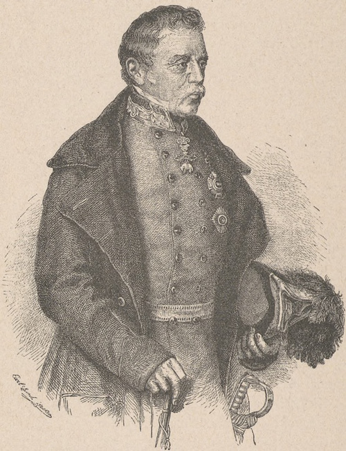 Feldmarszałek hr. Józef Radetzky (1760 † 1858). Według sztychu I. L. Raaba.