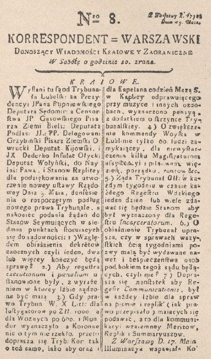 Zmniejszona podobizna „Korespondenta Warsz.“
