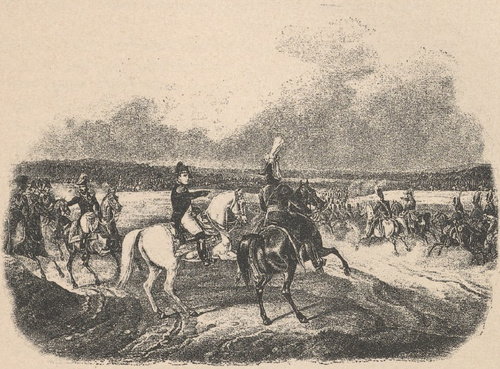 Przeprawa Napoleona przez Dźwinę dnia 24 lipca 1812 r. Według rysunku A. Adama.